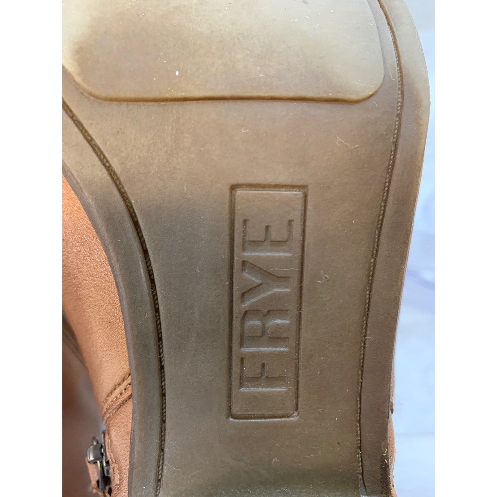 Frye Judith Women's Zip Cognac Leather Ankle Boots 9.5 Booties Comfort Shoes - Picture 7 of 11